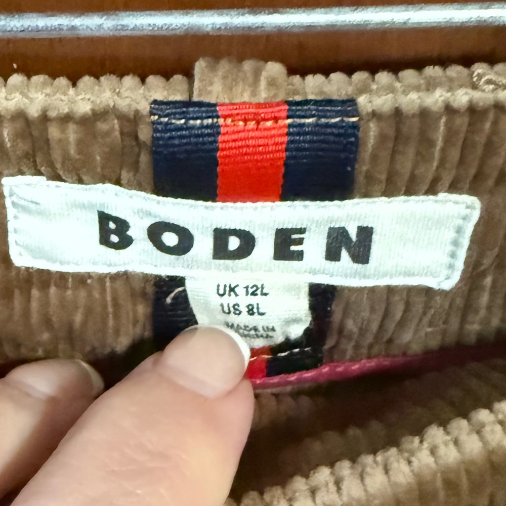 Boden Kensington Cord Pants Size 8L - Picture 2 of 3